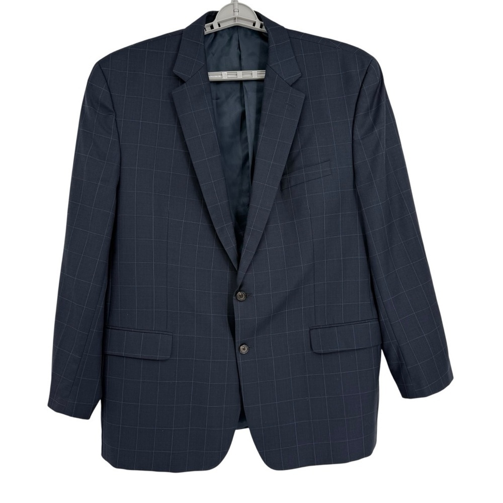 Ralph Ralph Lauren Men's Blue Check 100% Wool Sport Blazer Size 50L Two Button